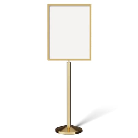 Montour Line Sign Frame Floor Standing 22 x 28 in. V Polished Brass Steel FS200-2228-V-PB